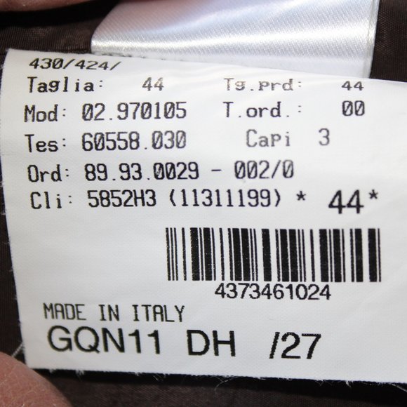 Giorgio Armani Women's Brown Wool Blend Double Breasted Leather Trim Jacket ~10~ - Picture 15 of 15